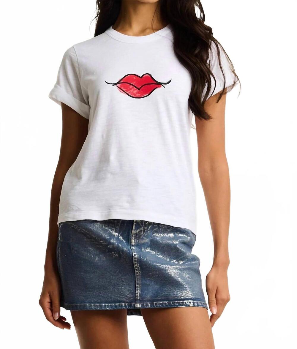NEW LISA TODD kiss & make up tee in white